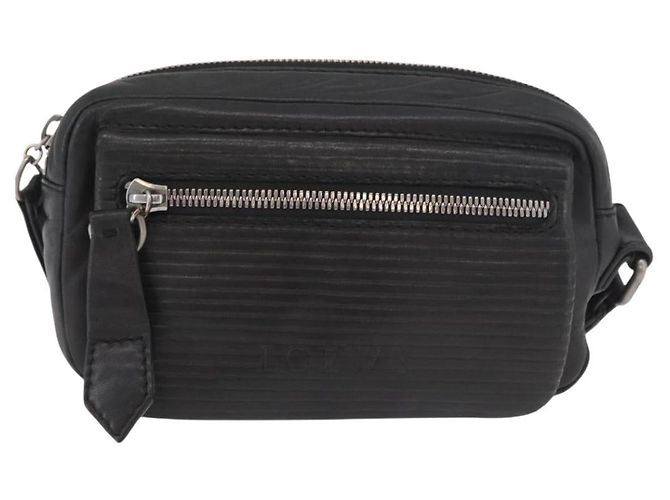LOEWE Anagram Clutch Bag Leather Black Silver - vista 13
