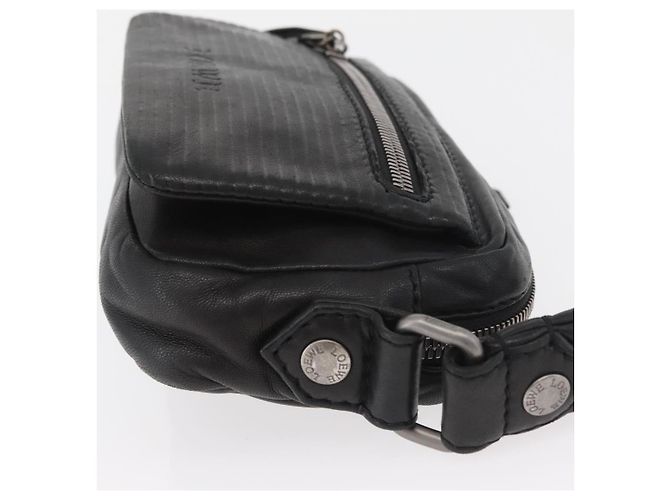LOEWE Anagram Clutch Bag Leather Black Silver - vista 3