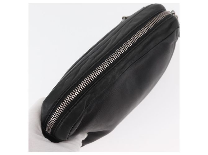 LOEWE Anagram Clutch Bag Leather Black Silver - vista 5