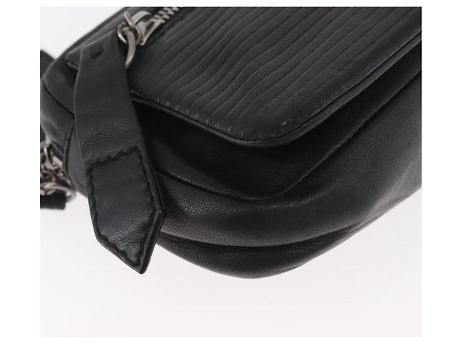 LOEWE Anagram Clutch Bag Leather Black Silver - vista 8
