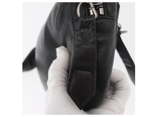 LOEWE Anagram Clutch Bag Leather Black Silver - vista 9