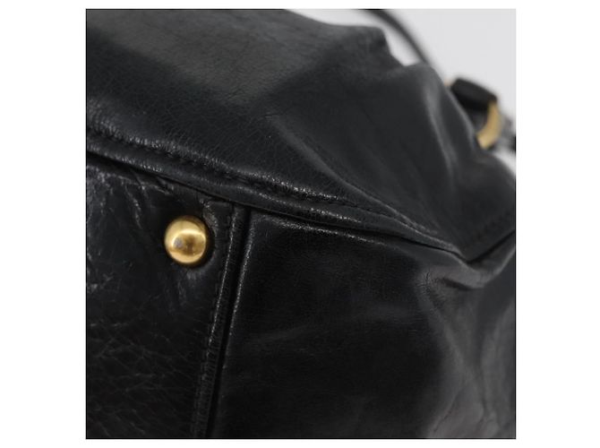 Miu Miu Hand Bag Leather 2way Black Gold - vista 16