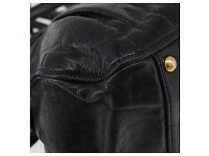 Miu Miu Hand Bag Leather 2way Black Gold - vista 17