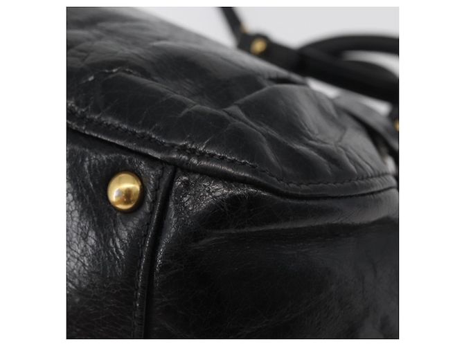 Miu Miu Hand Bag Leather 2way Black Gold - vista 18