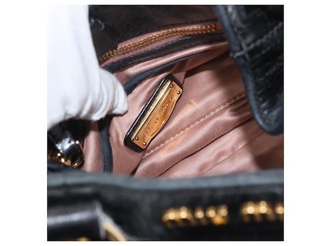 Miu Miu Hand Bag Leather 2way Black Gold - vista 20