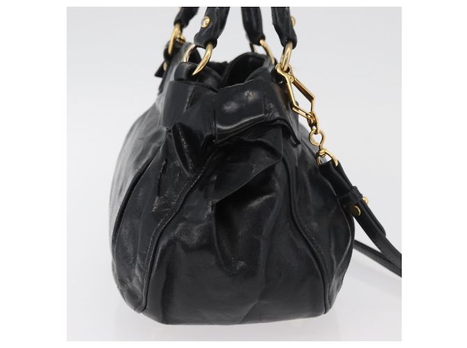 Miu Miu Hand Bag Leather 2way Black Gold - vista 4