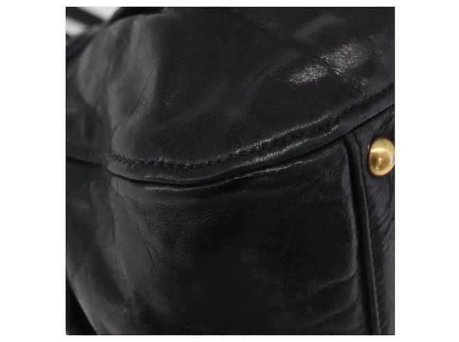 Miu Miu Hand Bag Leather 2way Black Gold - vista 9