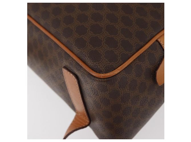 Céline CELINE Macadam Canvas Backpack PVC Leather Brown Gold - vista 16