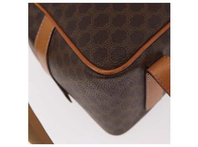 Céline CELINE Macadam Canvas Backpack PVC Leather Brown Gold - vista 17