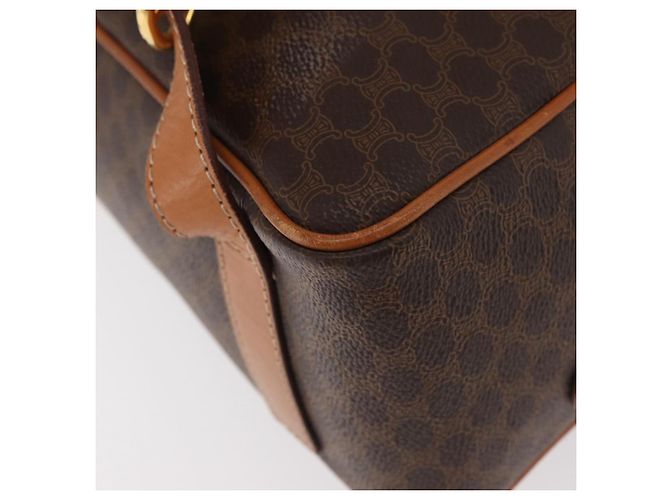 Céline CELINE Macadam Canvas Backpack PVC Leather Brown Gold - vista 18