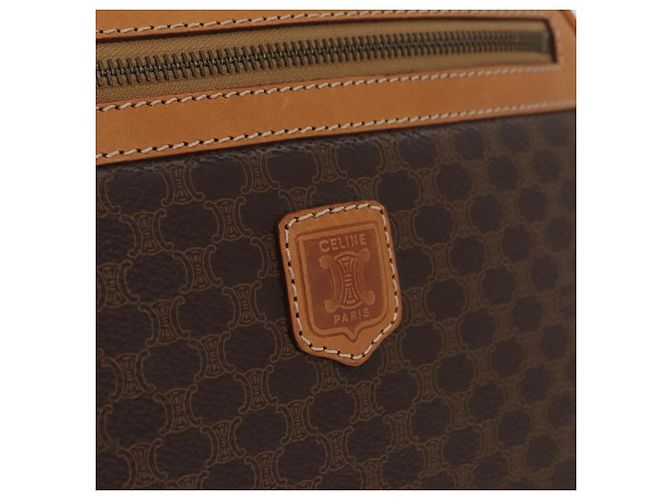 Céline CELINE Macadam Canvas Backpack PVC Leather Brown Gold - vista 19