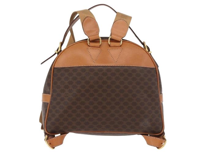 Céline CELINE Macadam Canvas Backpack PVC Leather Brown Gold - vista 2