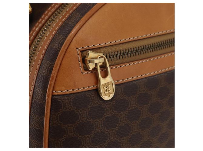Céline CELINE Macadam Canvas Backpack PVC Leather Brown Gold - vista 20
