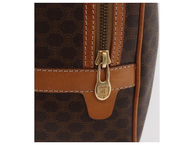 Céline CELINE Macadam Canvas Backpack PVC Leather Brown Gold - vista 21