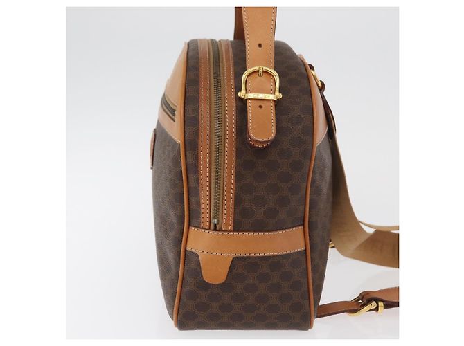 Céline CELINE Macadam Canvas Backpack PVC Leather Brown Gold - vista 3