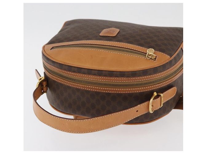 Céline CELINE Macadam Canvas Backpack PVC Leather Brown Gold - vista 6