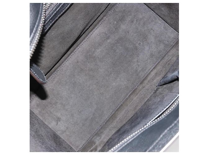 Céline CELINE Luggage Micro Shopper Hand Bag Leather Black Silver - vista 10