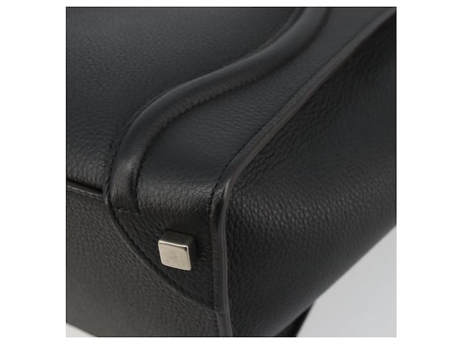 Céline CELINE Luggage Micro Shopper Hand Bag Leather Black Silver - vista 15
