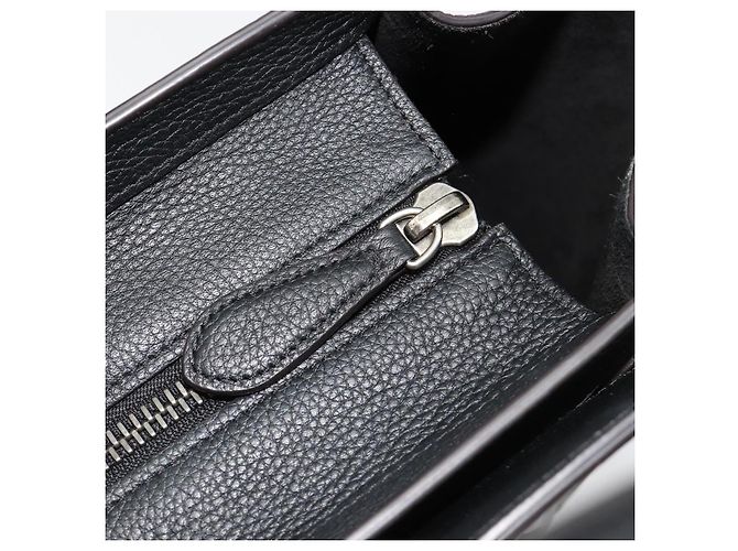 Céline CELINE Luggage Micro Shopper Hand Bag Leather Black Silver - vista 19