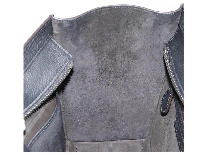 Céline CELINE Luggage Micro Shopper Hand Bag Leather Black Silver - vista 22
