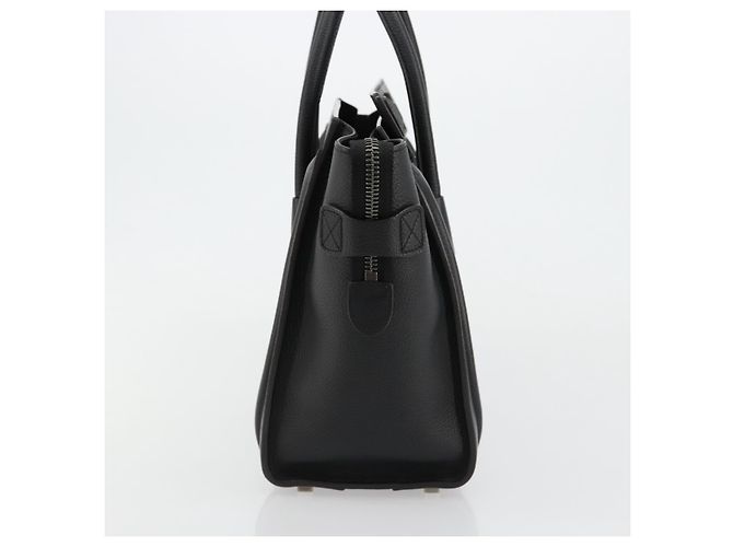 Céline CELINE Luggage Micro Shopper Hand Bag Leather Black Silver - vista 3