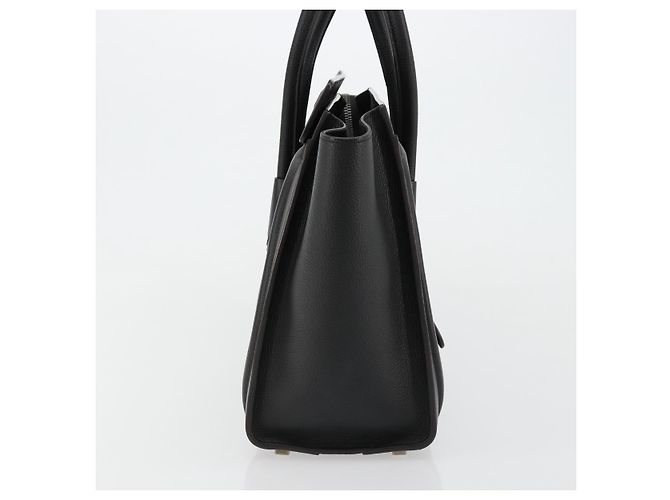 Céline CELINE Luggage Micro Shopper Hand Bag Leather Black Silver - vista 4