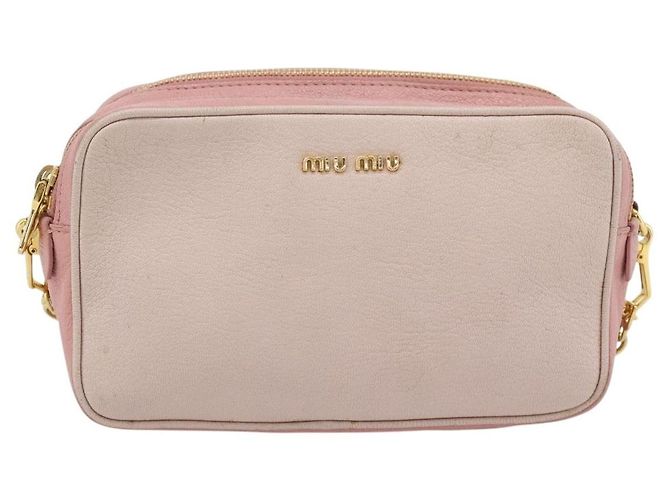 Miu Miu Shoulder Bag Leather Pink Gold - vista 13