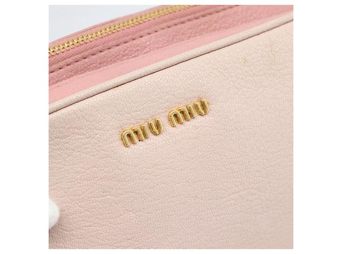 Miu Miu Shoulder Bag Leather Pink Gold - vista 17