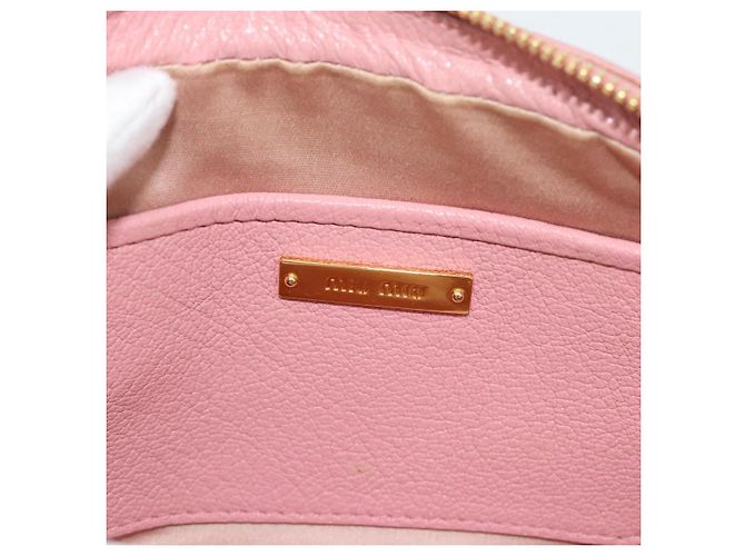 Miu Miu Shoulder Bag Leather Pink Gold - vista 18