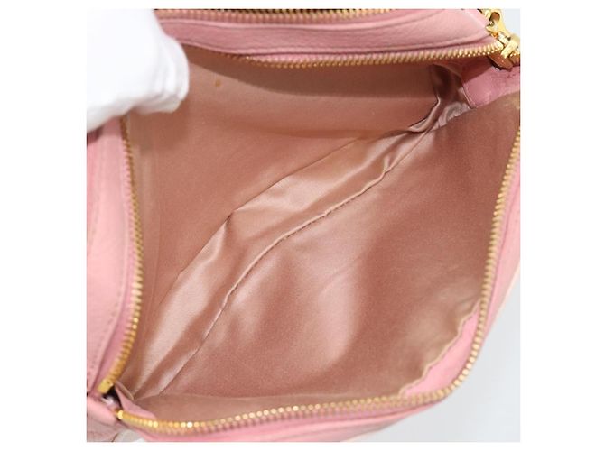 Miu Miu Shoulder Bag Leather Pink Gold - vista 22