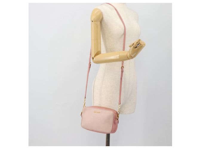 Miu Miu Shoulder Bag Leather Pink Gold - vista 23