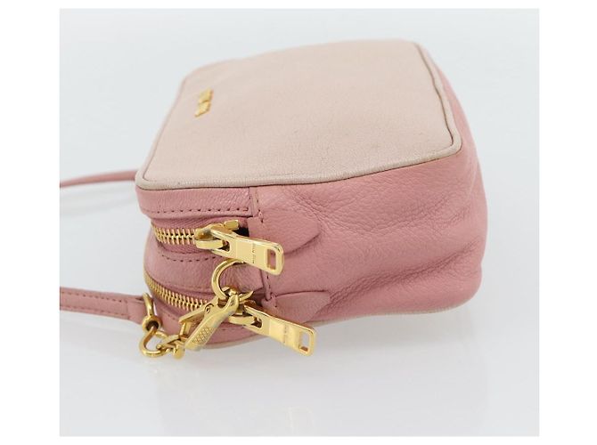 Miu Miu Shoulder Bag Leather Pink Gold - vista 3