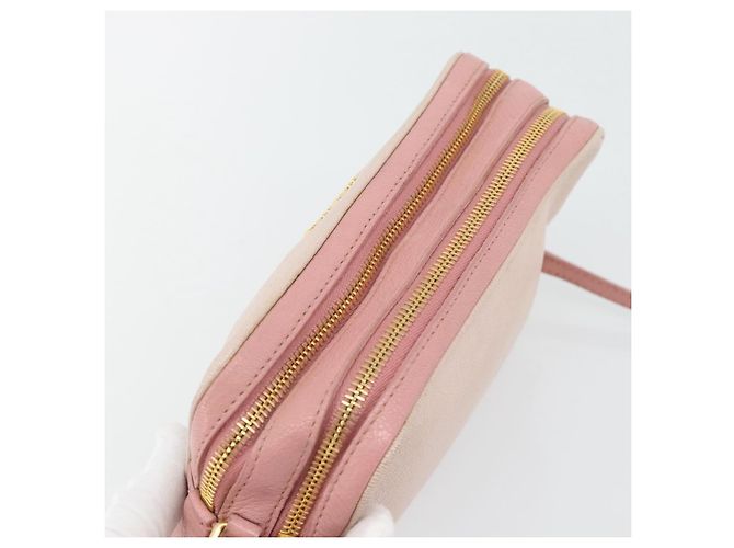 Miu Miu Shoulder Bag Leather Pink Gold - vista 6