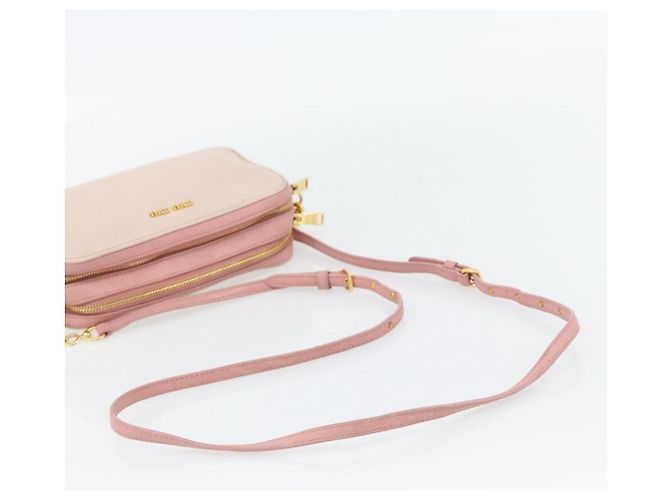 Miu Miu Shoulder Bag Leather Pink Gold - vista 7