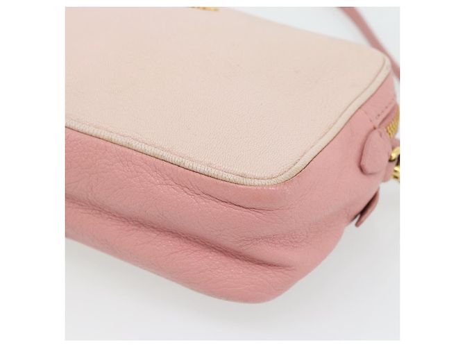 Miu Miu Shoulder Bag Leather Pink Gold - vista 9