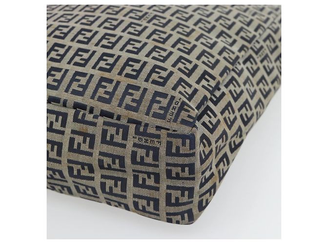 FENDI Zucchino Canvas Hand Bag Navy Silver - vista 14