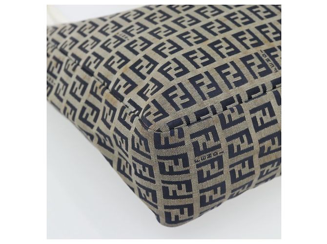 FENDI Zucchino Canvas Hand Bag Navy Silver - vista 15