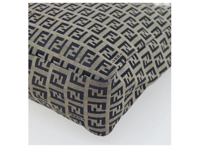 FENDI Zucchino Canvas Hand Bag Navy Silver - vista 16