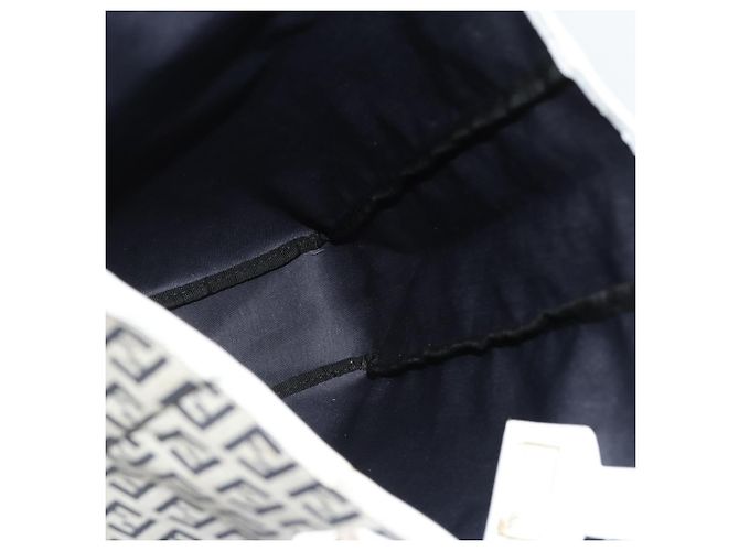 FENDI Zucchino Canvas Hand Bag Navy Silver - vista 18