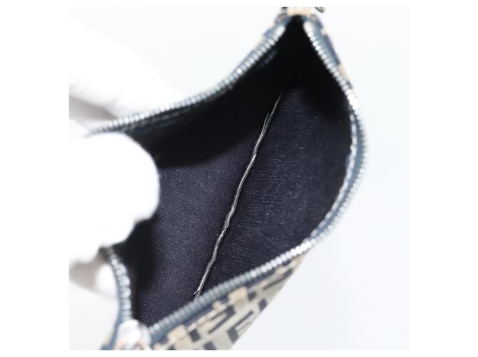 FENDI Zucchino Canvas Hand Bag Navy Silver - vista 22