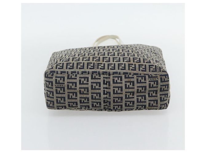 FENDI Zucchino Canvas Hand Bag Navy Silver - vista 5