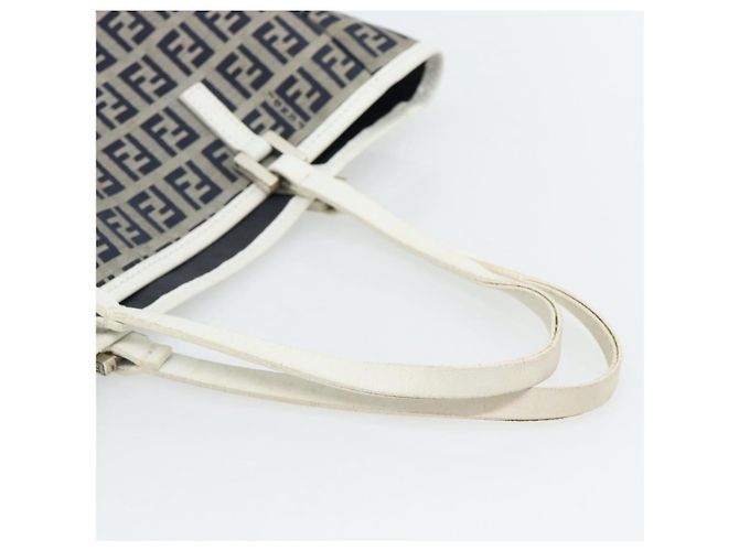 FENDI Zucchino Canvas Hand Bag Navy Silver - vista 7