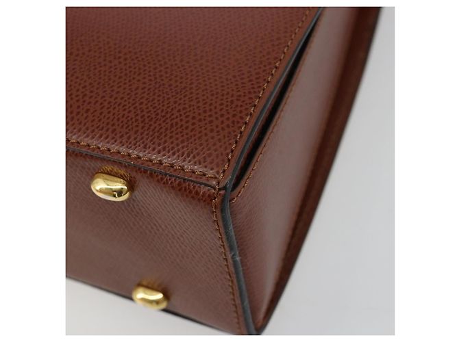 Céline CELINE Bolsa de mão em couro 2way Castanho Dourado - vista 16