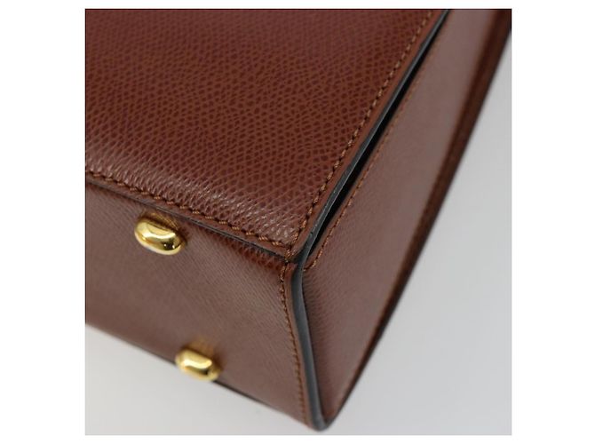 Céline CELINE Bolsa de mão em couro 2way Castanho Dourado - vista 18