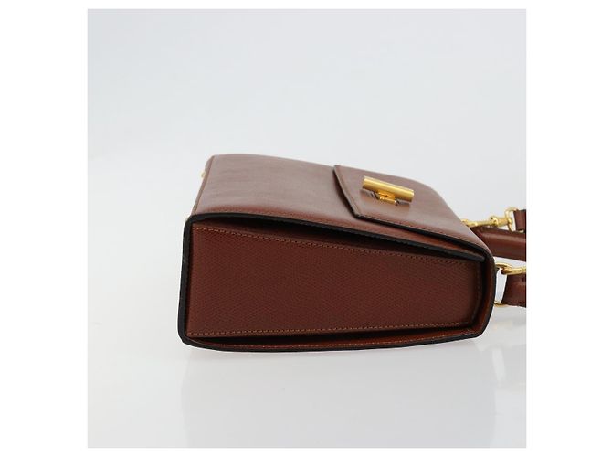 Céline CELINE Bolsa de mão em couro 2way Castanho Dourado - vista 3