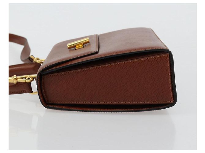 Céline CELINE Bolsa de mão em couro 2way Castanho Dourado - vista 4