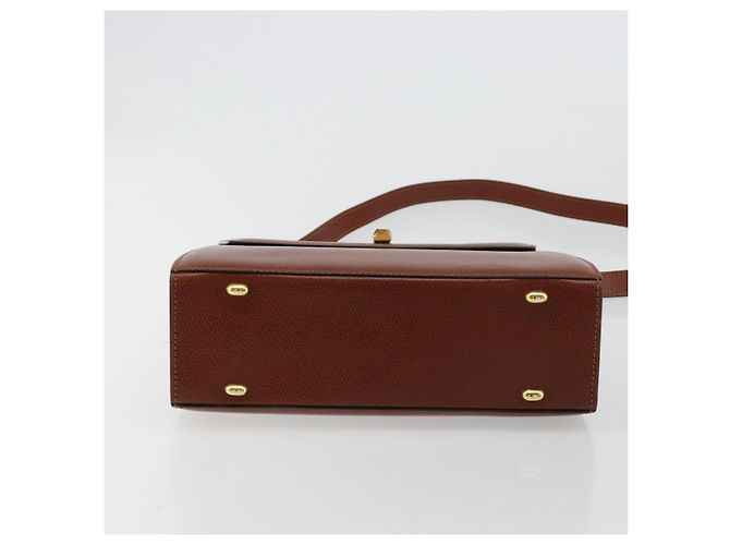 Céline CELINE Bolsa de mão em couro 2way Castanho Dourado - vista 5
