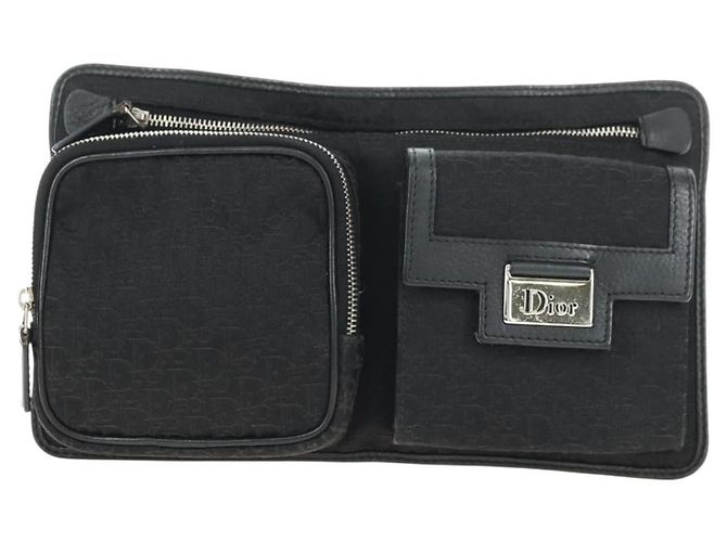 Christian Dior Trotter Canvas Body Bag Black Silver - vista 13