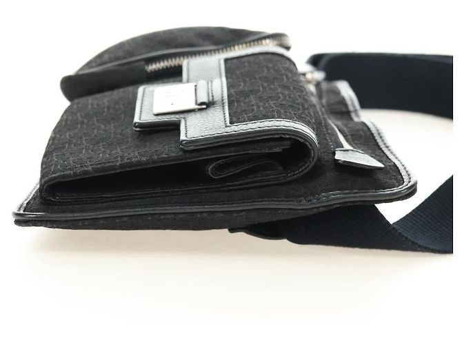 Christian Dior Trotter Canvas Body Bag Black Silver - vista 4