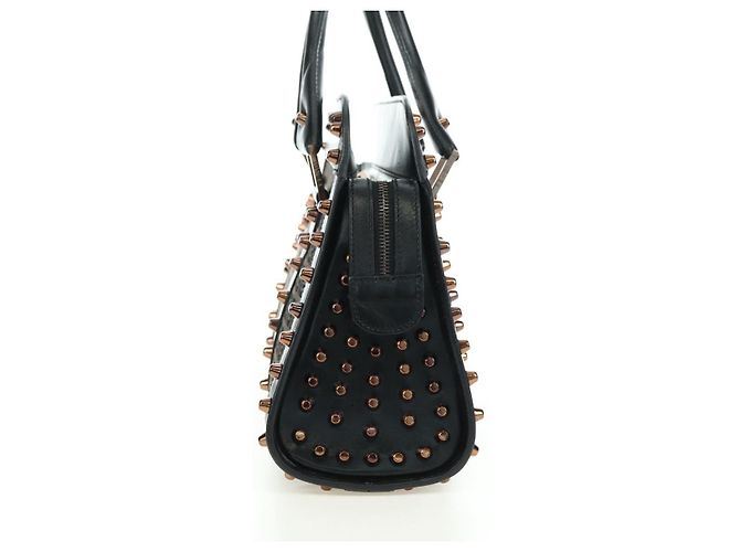 FENDI Zucchino Canvas Hand Bag Brown Silver - vista 4